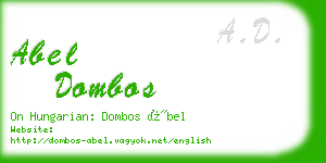 abel dombos business card